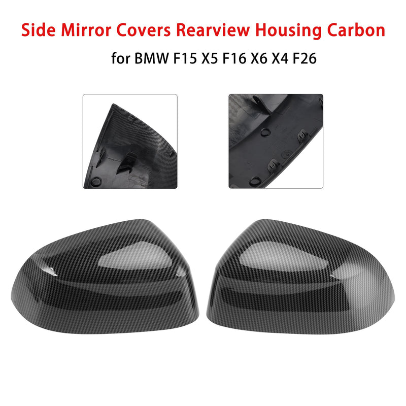Side Mirror Covers Rearview Housing Carbon for BMW F15 X5 F16 X6 X4 F26