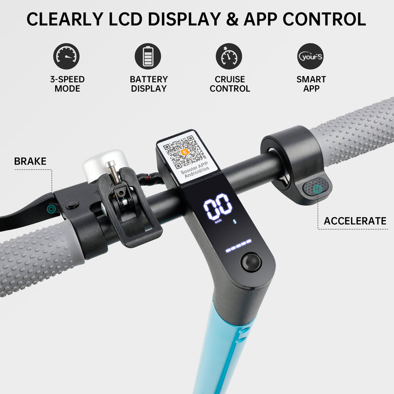 8,5" zusammenklappbarer Elektroroller mit App, 350 W, 35 km Reichweite, 30 km/h, Pendeln in der Stadt, Gelb