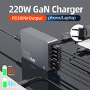 F8A Desktop Ladestation USB 6-Port Schnelle Ladegerät PD100W Ladestation Smart Ladegerät EU Stecker