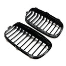 Grade de radiador preta brilhante, grade de barra dupla de rim para BMW Série 2 F45 F46 2015-18