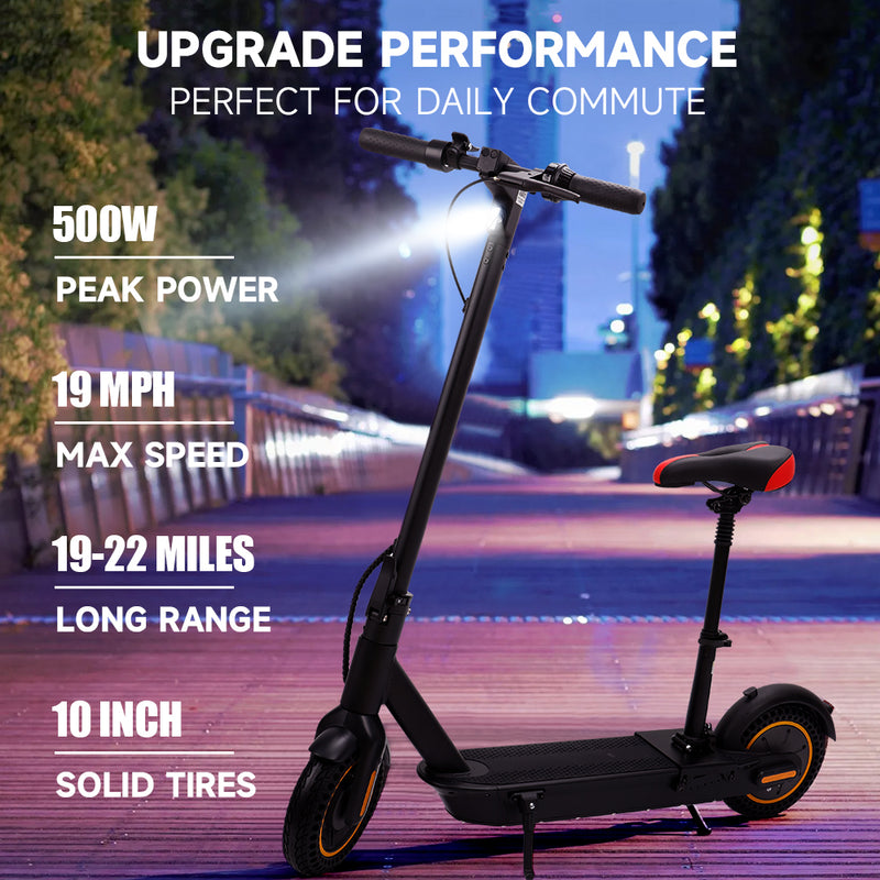 Scooter elétrico MAX de 10 "com assento 500 W 10AH bateria de longa distância 60 km distância de deslocamento