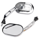 Paar verchromte Spiegel, links und rechts, 10 mm, für Motorrad-Chopper