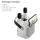 Drahtloser Bluetooth-Lautsprecher mit Doppelmikrofon, Karaoke, tragbarer Karaoke-Lautsprecher für Zuhause
