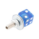 2x Custom DICE Kennzeichenschraube Blau Kunststoff Motorrad Chopper Bobber