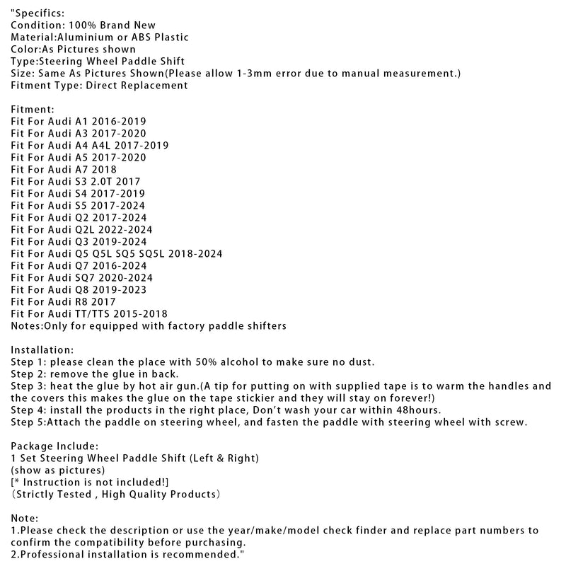 Lenkrad-Schaltwippen-Erweiterung für Audi Q3 Q5 Q7 S3 S4