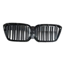 2022+ BMW IX3 G08 LCI grade frontal em forma de rim com ripas duplas em preto brilhante