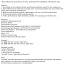 Rear Differential Assembly 3.73 Ratio 33107566179 Fit For BMW E81 E87 E90 E91 E92