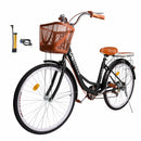 7rychlostní 26" paprskové kolo cruiser jízdní kolo dámské kolo dívčí městské kolo černé