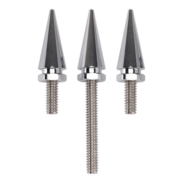 3 silberne Windschutzscheibenbolzen mit Dornen für Electra Glide, Tri Glide und Street Glide (Baujahre 2014–2025)