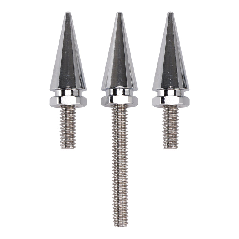 3 silberne Windschutzscheibenbolzen mit Dornen für Electra Glide, Tri Glide und Street Glide (Baujahre 2014–2025)