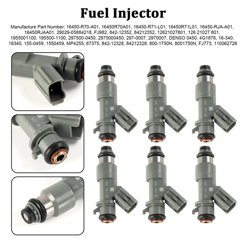 2005–2012 Acura RL 6-teiliges Kraftstoffeinspritzventil 16450-R70-A01