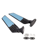 Black wing fin rearview mirrors for Honda CBR600F 2011-2014 and CBR650R 2019-2023