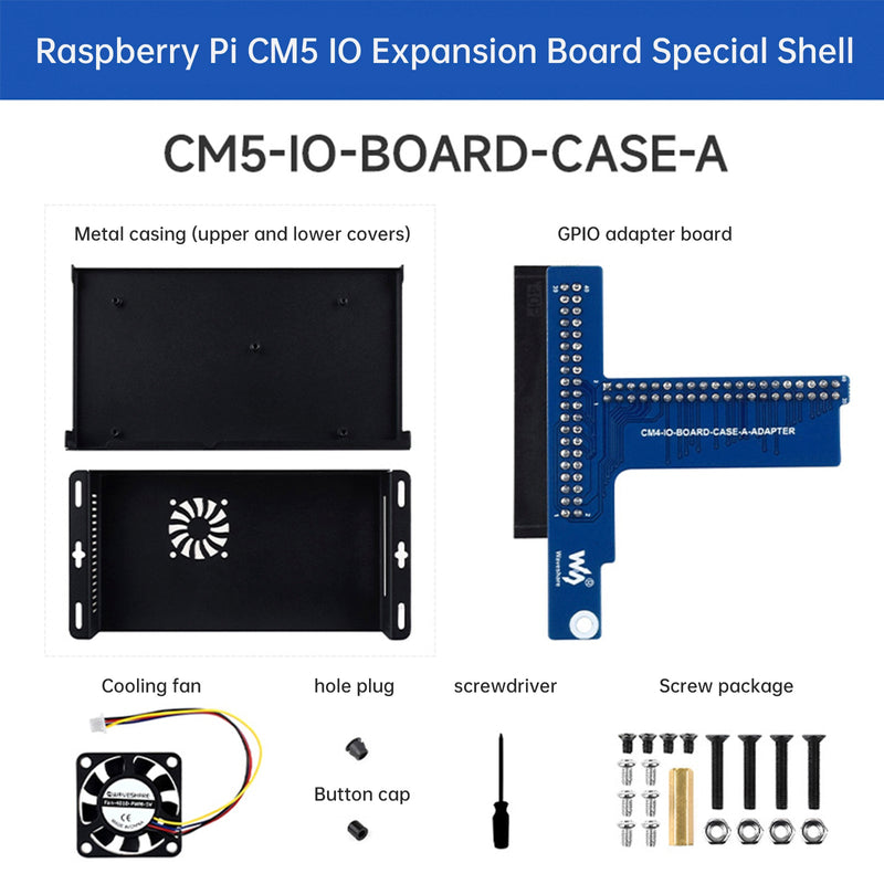 Raspberry Pi CM5 IO Compute Module 5 IO Board Metallgehäuse zur Wärmeableitung