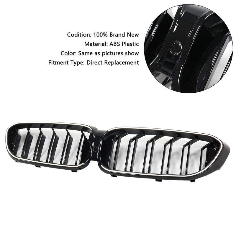 2017–2020 BMW 5 -sarja G30 G31 Doublellame Front Munuaisten säleikkö, kiiltävä musta