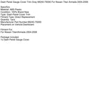 2004–2006 Nissan Titan Armada Armaturenbrett Instrumentenabdeckung Trim Grau 68240–7S000