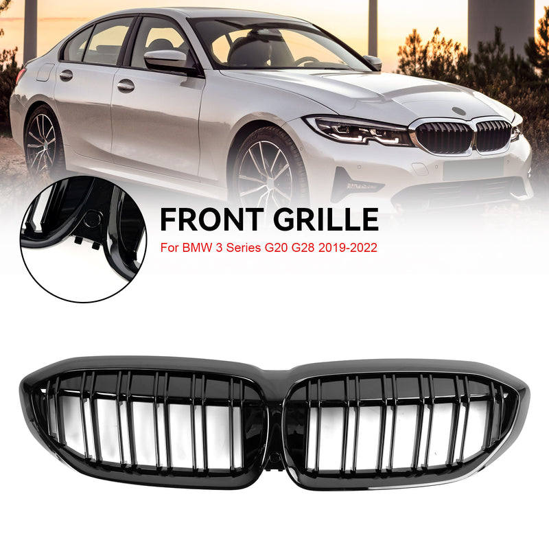 Black Dual Slat Kidney Grille Grill 51138072085 Für BMW 3 Series G20 2019-2022