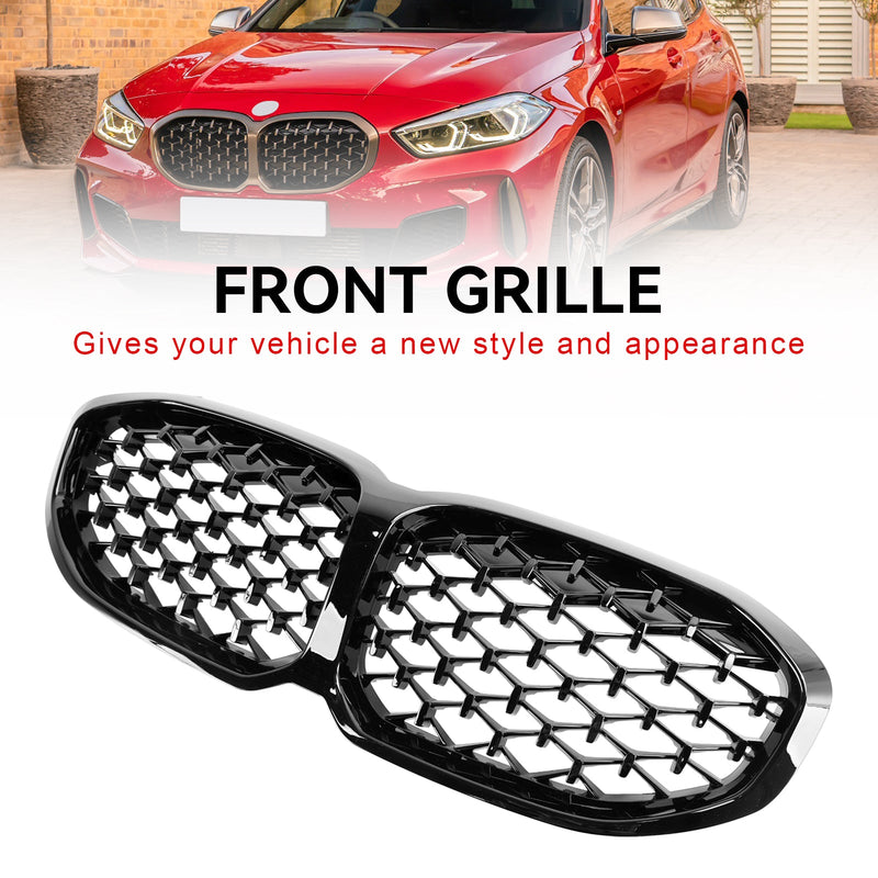 2019–2024 BMW 1er F40 glänzend schwarzer Nierengrill mit Diamant-Design