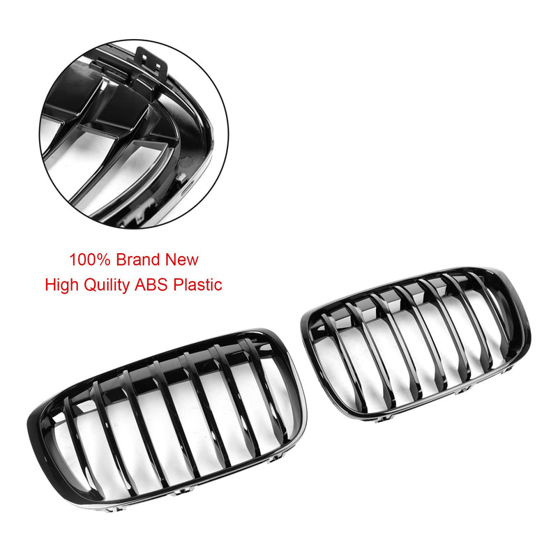 2016–2018 BMW X1 F48 F49 glänzend schwarzer Front-Nierengrill, 2 Stück