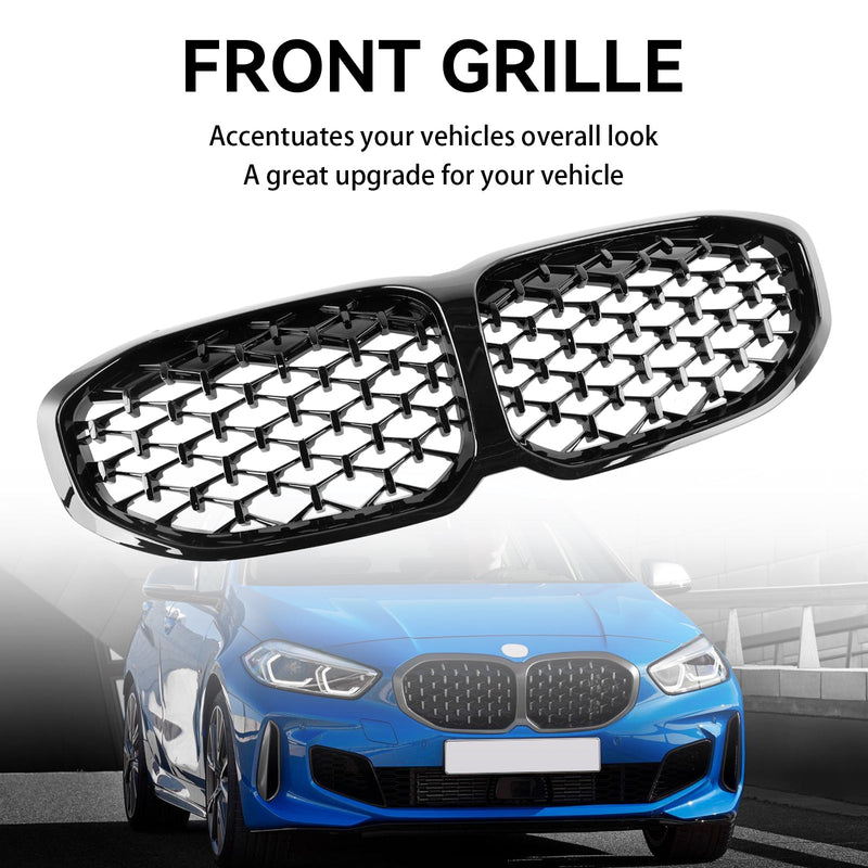 2019–2024 BMW 1er F40 glänzend schwarzer Nierengrill mit Diamant-Design