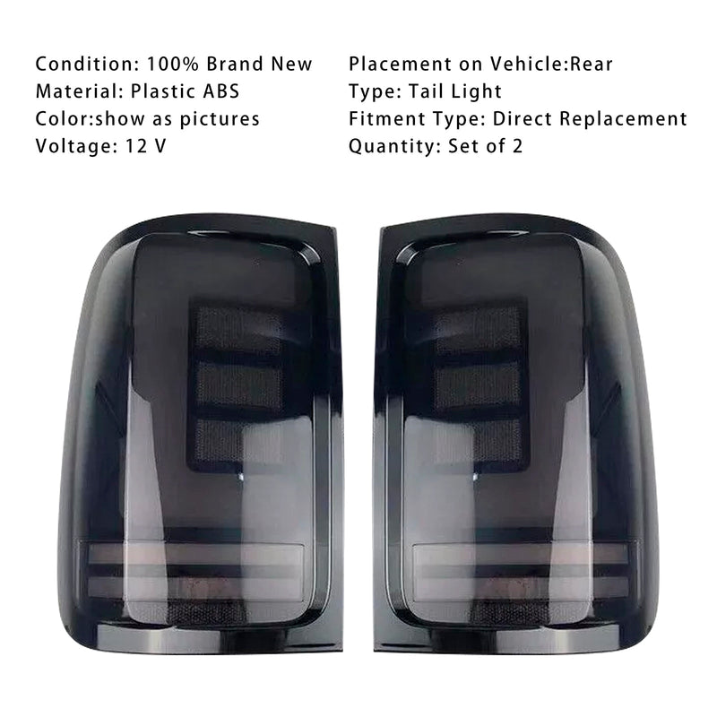 2008-2019 VW Amarok V6 LED Tylne światła LED z tyłu prawego i lewej, para zabarwiona