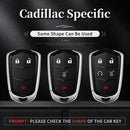 Autoschlüsselhülle aus Aluminiumlegierung, TPU, silberfarben, mit Schnalle für Cadillac