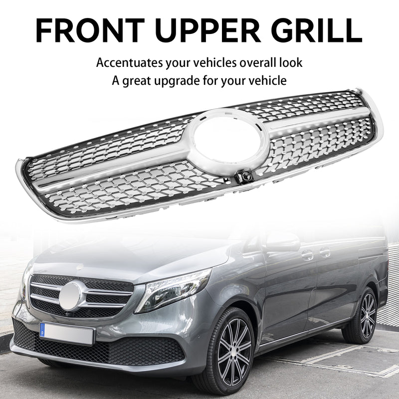 Silver diamantgrill för Mercedes Benz V Class W447 2014-03.2019