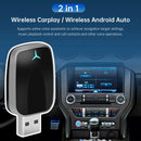Skrzynka przyłączeniowa USB 2 w 1 z kluczem samochodowym: bezprzewodowy adapter Apple CarPlay i Android Auto