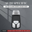 Schwarze Autoschlüsselhülle aus Aluminiumlegierung mit TPU-Verschluss und Schnalle für Audi A6L, A4L und A3