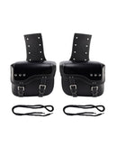 Universell sadelväska sida förvaringssvåse pu bagage svart 28L för motorcykel