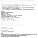 2007-2014 Høyre bak Volvo XC90 MK1 Baklys tåkelysreflektor 31111185