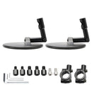 SCHWARZES, RUNDES PAAR LENKERSPIEGEL SUPERBIKE SUPERMOTO LENKERENDSPIEGEL M8 M10