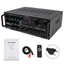 2500W Peak Power Stereo HiFi-forstærker Bluetooth 5.4 Karaoke FM USB EQ Mixer