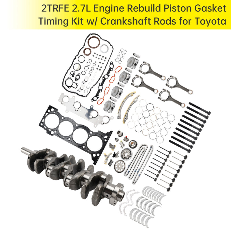 2010 TOYOTA 4RUNNER 2.7L Engine Rebuild Piston Gasket Timing Kit w/ Crankshaft Rods 13401-75020 1304175030