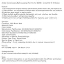 1998–2001 BMW 3 Series E46 Limousine Paar Bernstein Ecke Seite Licht 63136902766