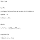 VOLVO PENTA 4,3L 5,0L 5,7L Ersetzt Seewasserpumpe 21212799 3812519