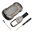 Autoschlüsselhülle aus Leder, Zinklegierung, Grau, für Lexus ES260h/RX350h/LS500h