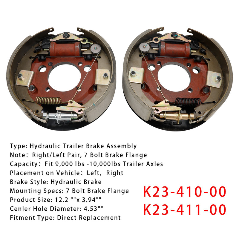 2 Stück 12-1/4"" x 3-3/8"" (12,25"" x 3,375"") Hydraulische Anhängerbremsbaugruppe
