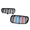 2 Stück Frontstoßstangengrill in Hochglanzschwarz passend für BMW X3 E83 2007-2010 LCI