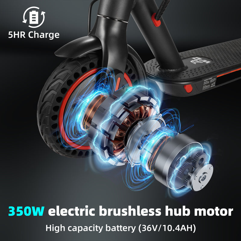 Scooter elétrica dobrável de 8,5" com aplicativo, 350 W, alcance de 35 km, deslocamento urbano de 25 km/h