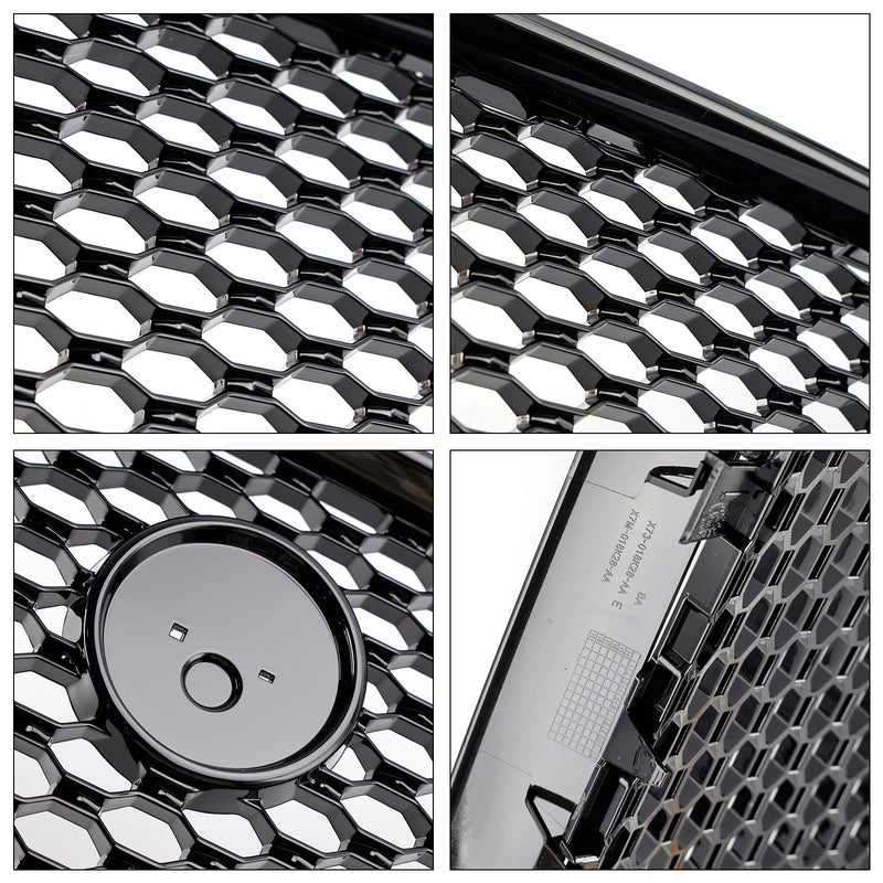 Musta kiiltävä hunajakenno puskurin etugrilli, joka sopii Jaguar XE: lle 2015–2018