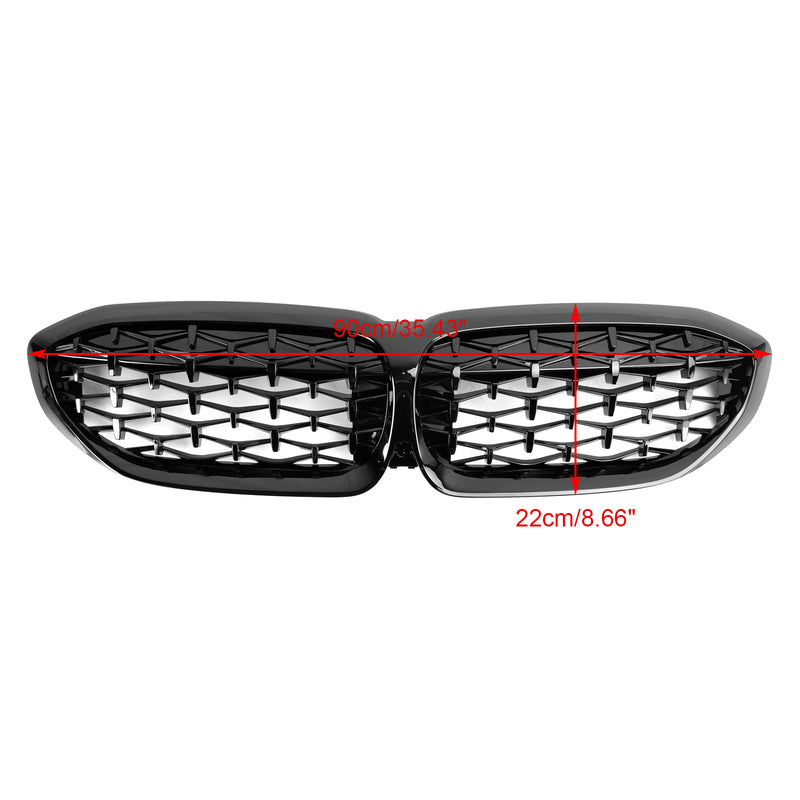 Diamond Black Kidney Grille Grill 51138072085 För BMW 3-serie G20 2019-2022