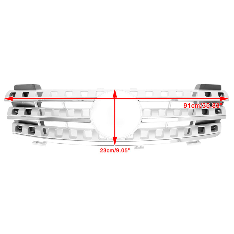 Vordere Stoßstangengrillgrill Fit Mercedes-Benz ML-Klasse W164 2005-2008 Chrom