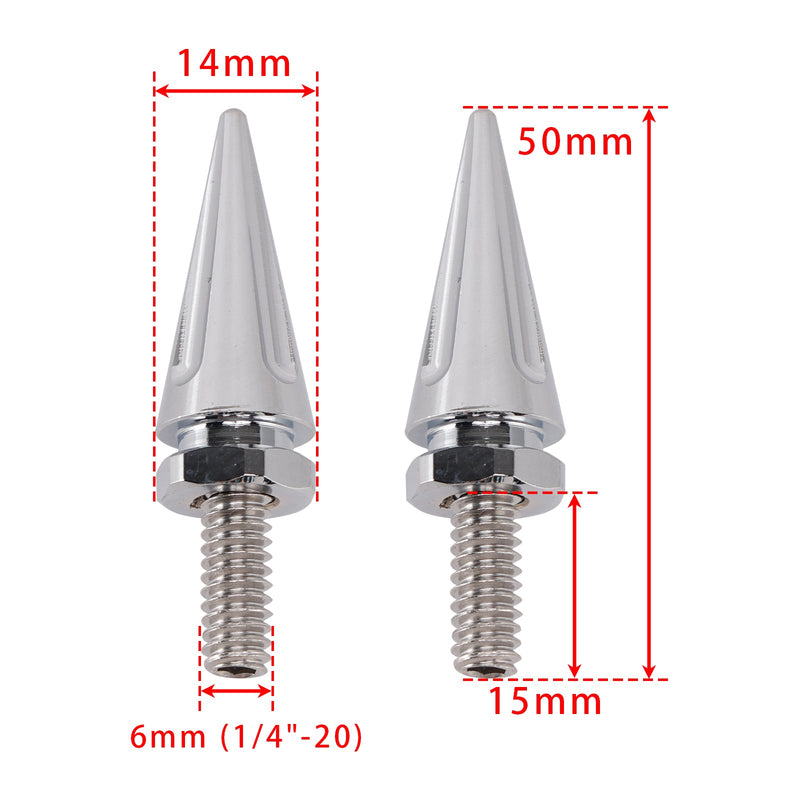 3 Windschutzscheibenbolzen mit Dornen für Street Glide FLHX, Electra Glide FLHT (Baujahre 1996–2013), Silber