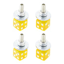 4x Custom DICE Kennzeichenschraube Gelb Kunststoff Motorrad Chopper Bobber