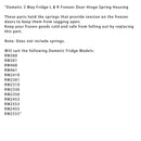 Par køleskab fryser dør hængsel udskiftning sæt til dometisk RM2350 RM2301 RM2553