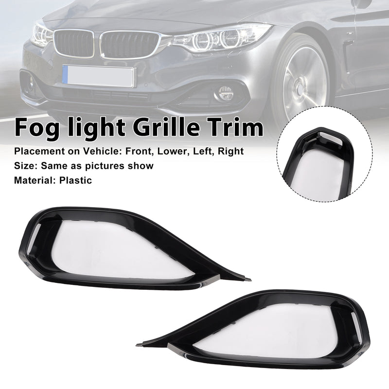 BMW 428i F32 F33 F36 Links &amp; Rechts Nebelscheinwerfer Blende Kühlergrill Frontstoßstange Trim