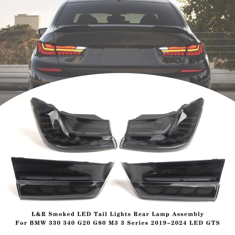 2019–2024 BMW 3 -serie G20 G80 M3 L&R tonet LED baglygter, baglyssmodulmontering