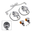 Motorcycle Beam Headlight Fog Lamp Custom Chrome