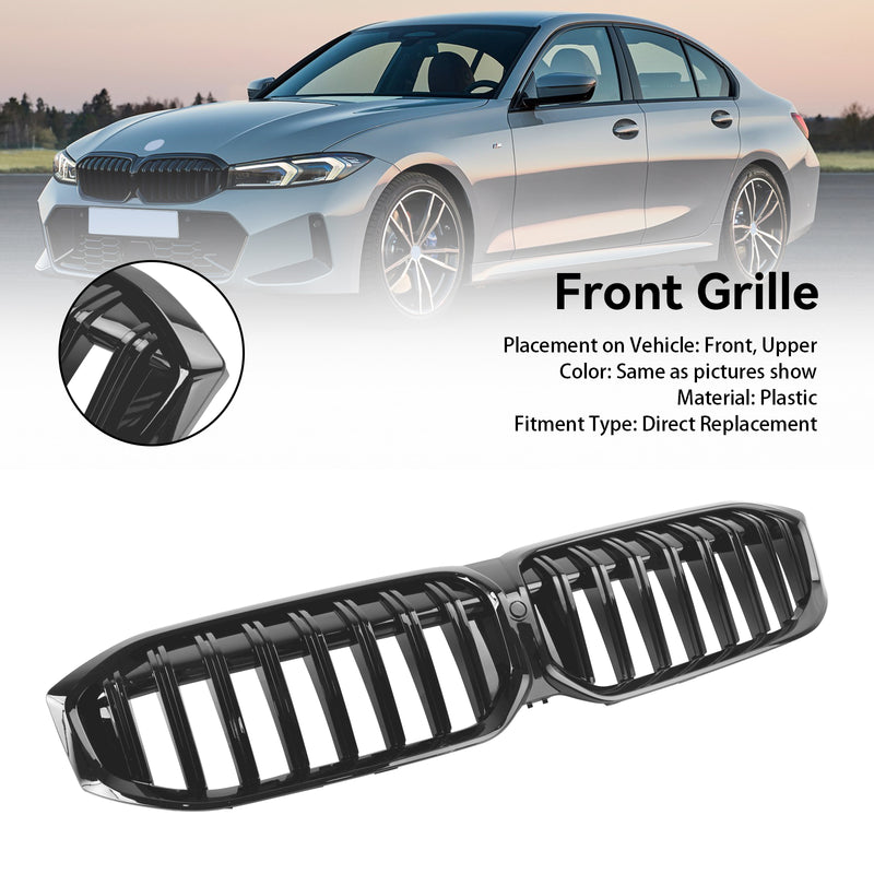 Glanssvart främre njurgrill för BMW G20 320i 330i M340i 2023-2024