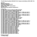 2003-2005 Toyota Matrix A/T 2WD Basis-Drosselklappenbaugruppe 22030-0D110